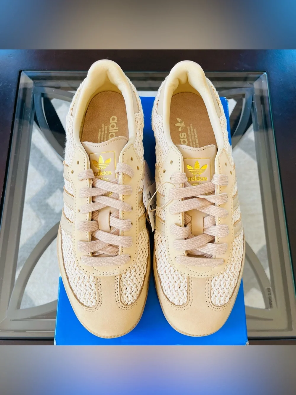Sz 7.5 adidas Womens Samba OG Knit Pack - Sand Strata JR9446 Women’s - Picture 4 of 7